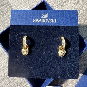 NWT SWAROVSKI - HEART EARRINGS - GOLD